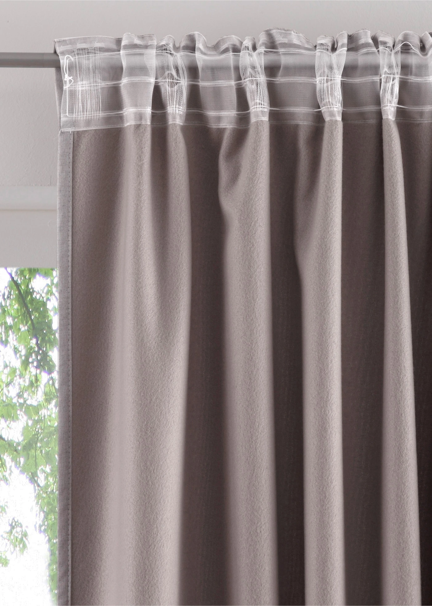 Rideau isolant avec envers en polaire douce, aussi en XXL (1 pce) • beige • Boutique bonprix