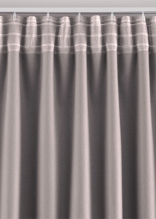 Termo závěs se zadní stranou z měkkého flísu, také v extra délce (1 ks v balení) • šedobéžová • bonprix obchod