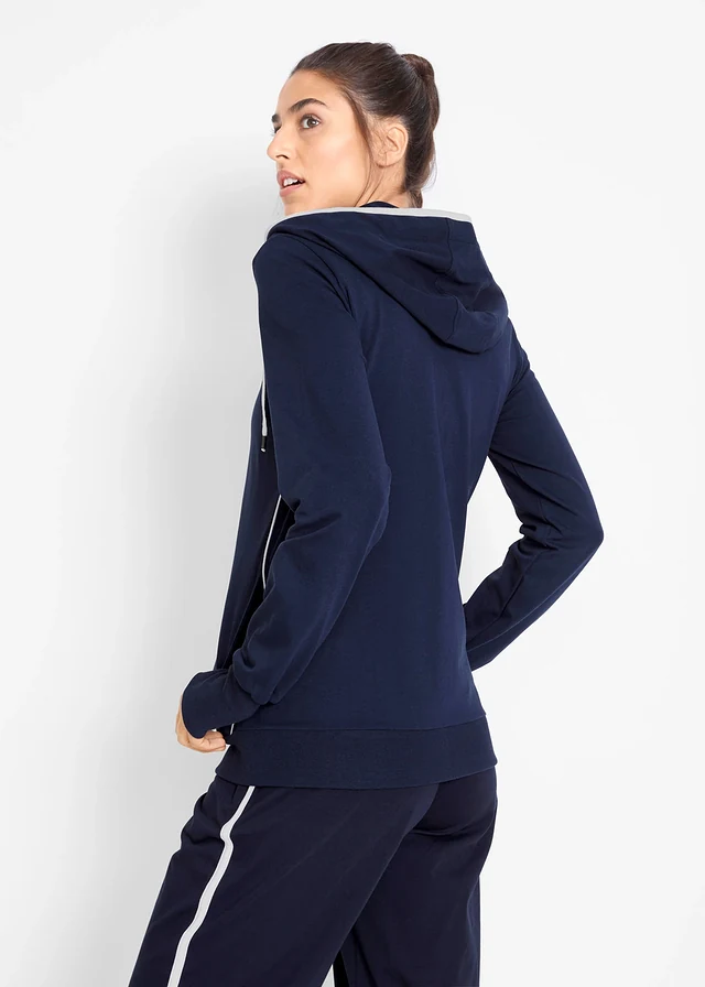 Stretch sweatvest met katoen, Kleur: donkerblauw