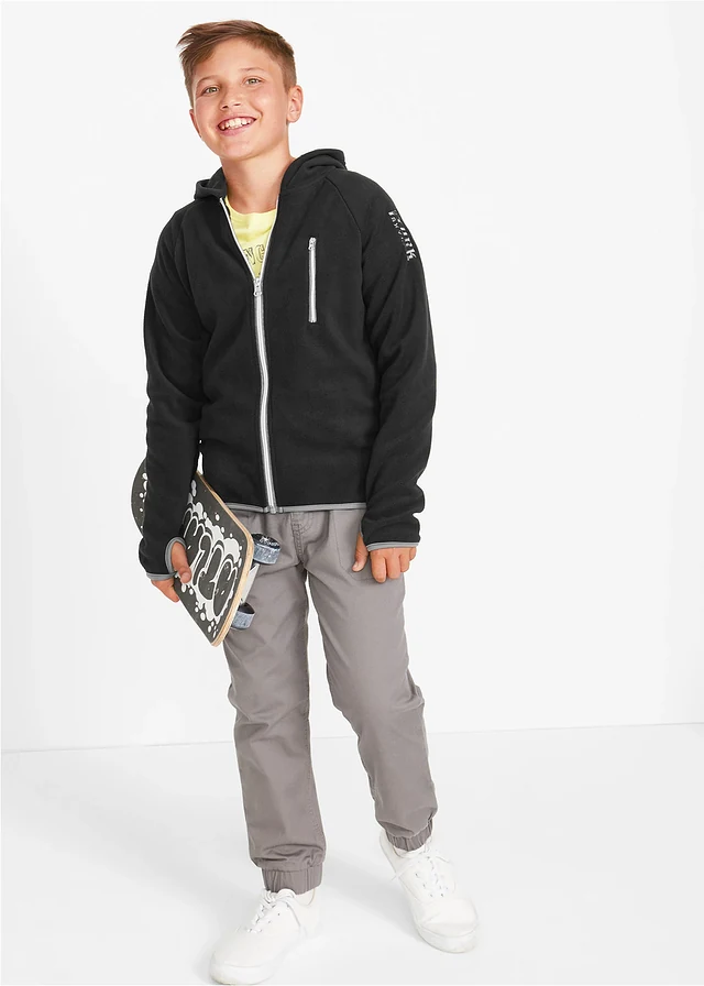 Fleece vest met contrasten • zwart-grijs • product-page.page-title-suffix