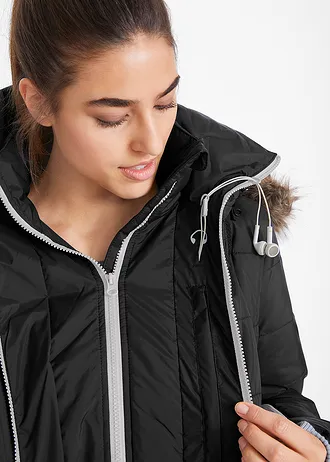 Parka longue style 2-en-1, matelassée et déperlante • noir • Boutique bonprix