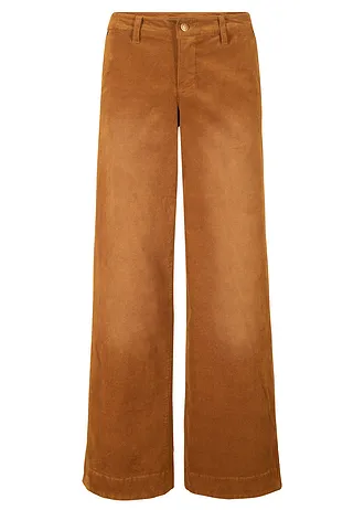 Strečové manšestrové kalhoty, široké