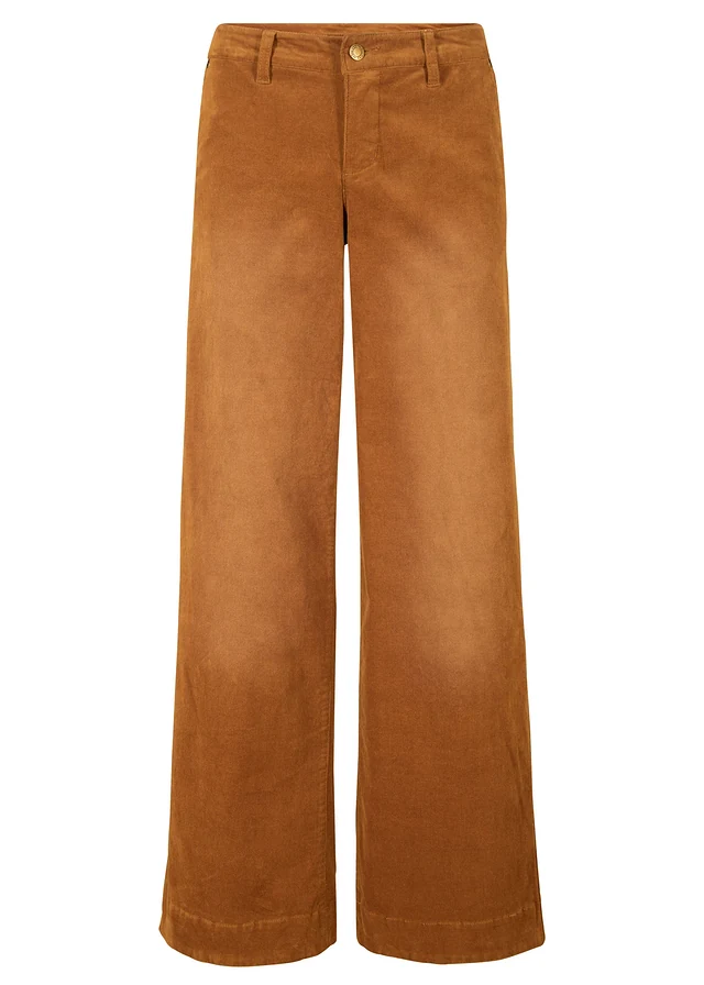 Pantalon large en velours côtelé extensible