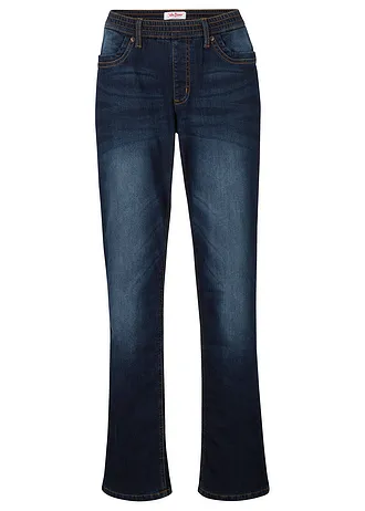 Thermo farmer Straight, Mid Waist • sötétkék, használt hatású • bonprix áruház