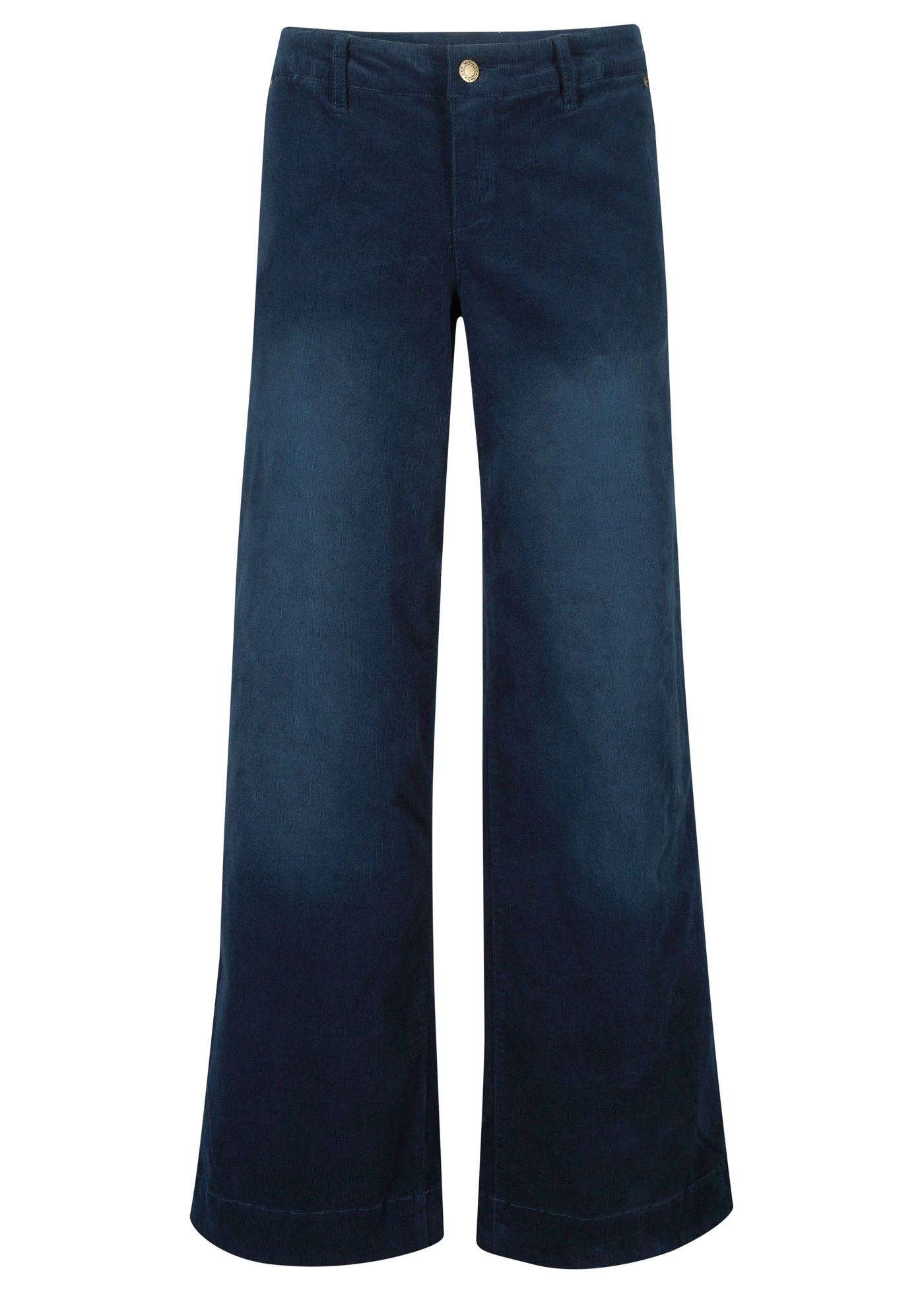 Pantalon large en velours côtelé extensible • bleu foncé used • Boutique bonprix