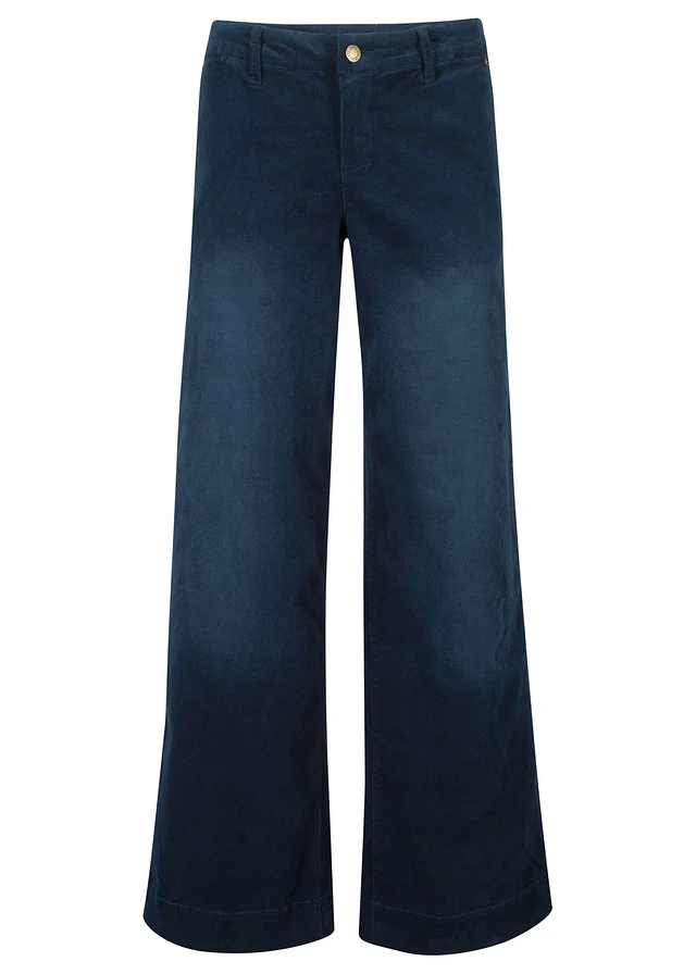 Stretch corduroy broek, wijd