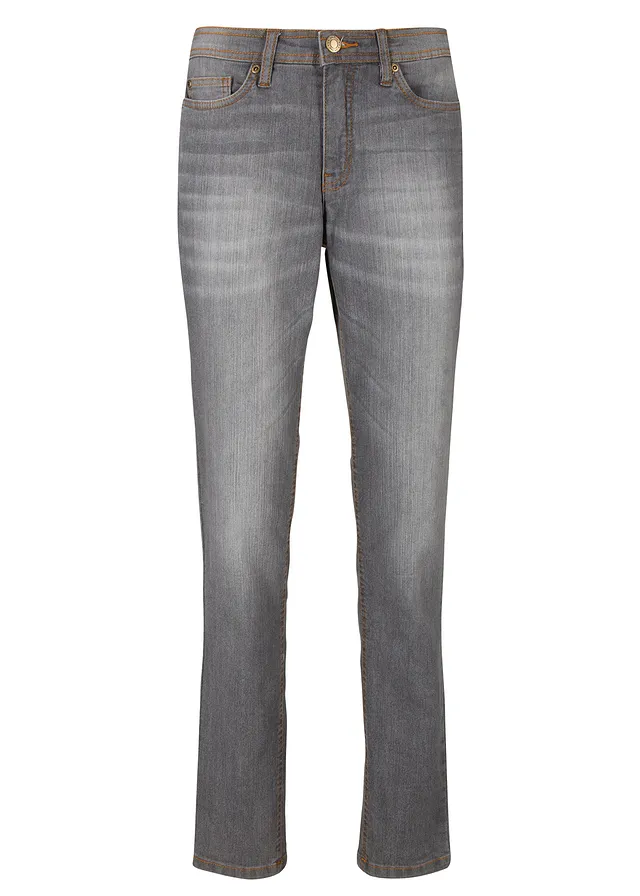 Jean Mom extensible et confortable, taille mi-haute • gris used • Boutique bonprix