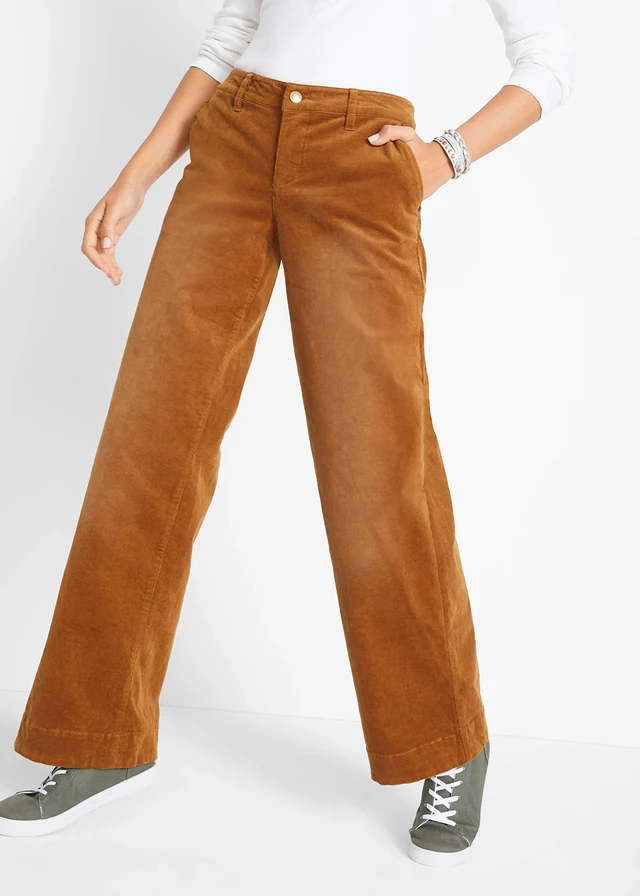 Stretch corduroy broek, wijd • cognacbruin used • product-page.page-title-suffix