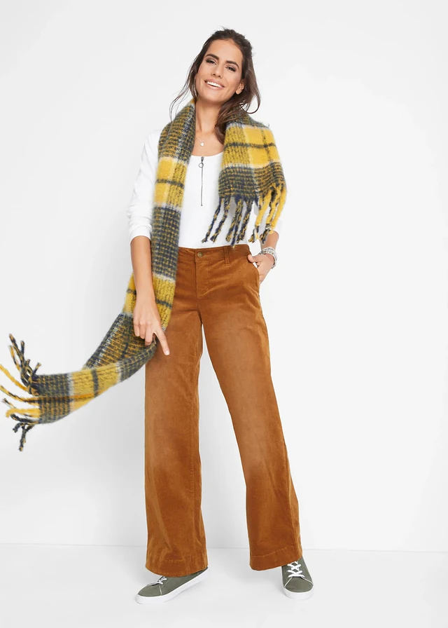 Stretch corduroy broek, wijd • cognacbruin used • product-page.page-title-suffix