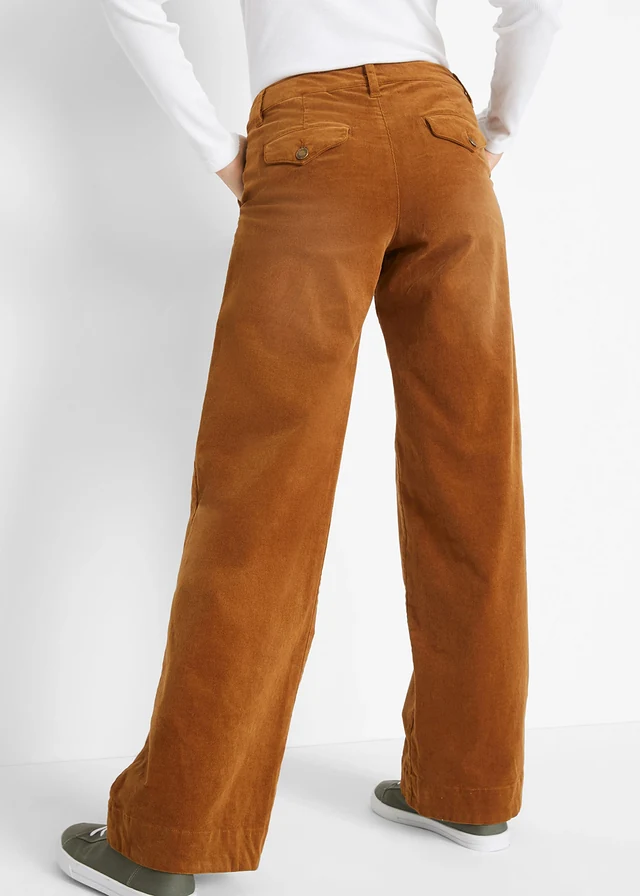 Stretch corduroy broek, wijd • cognacbruin used • product-page.page-title-suffix