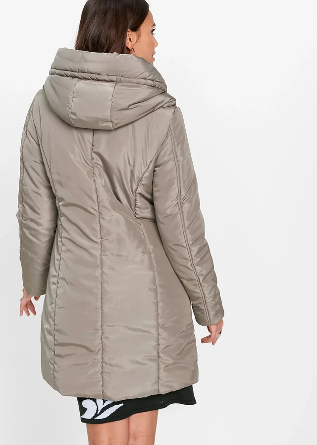 Manteau court matelassé, Couleur: taupe