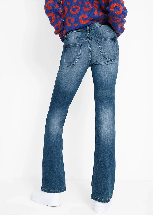 Jean bootcut taille mi-haute, extensible et confortable • bleu used • product-page.page-title-suffix