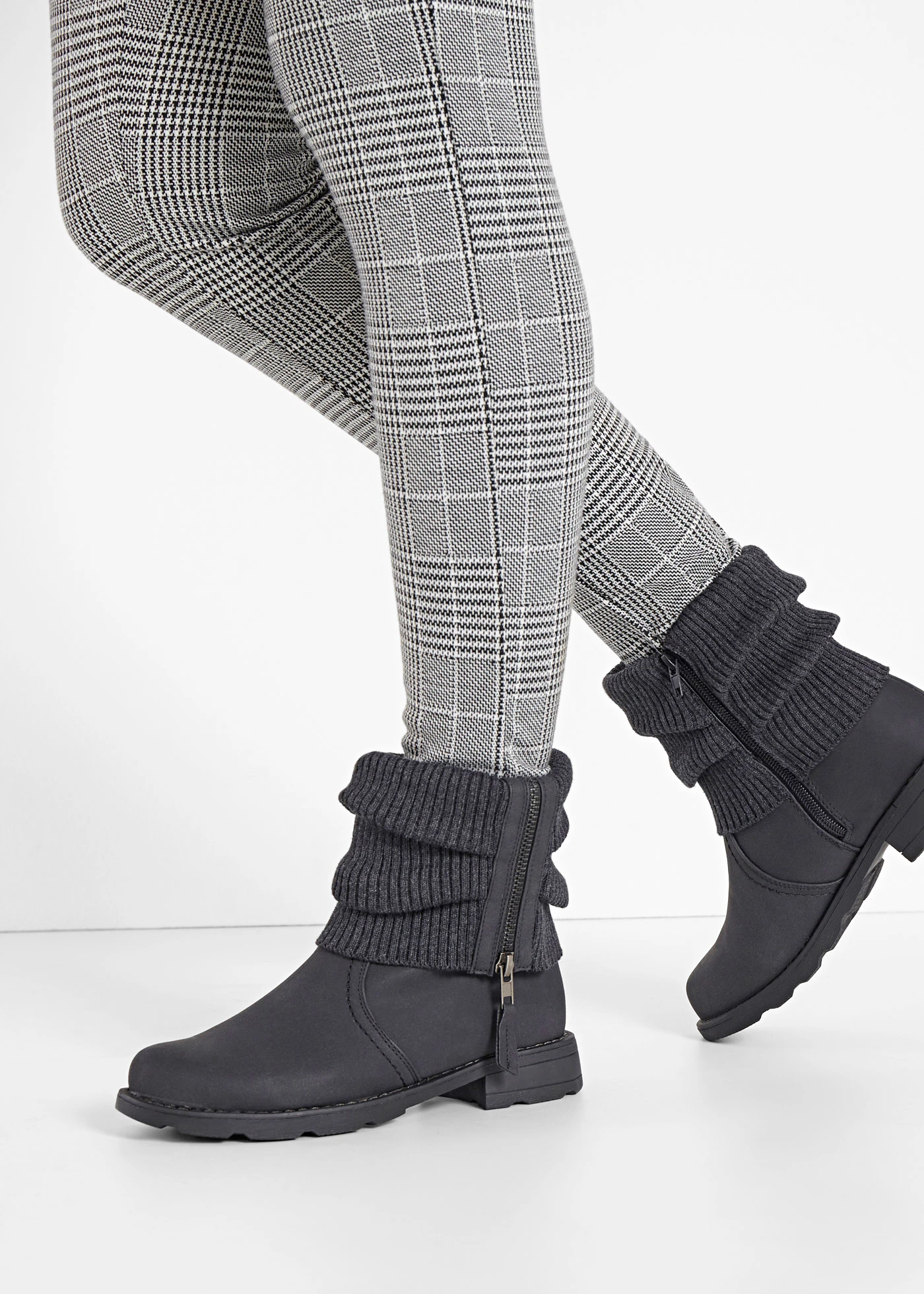 Boots met gebreide inzet • antraciet • bonprix online shop