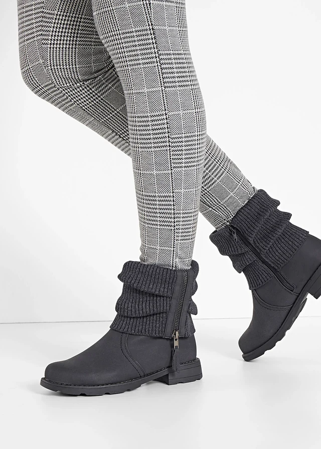 Boots met gebreide inzet • antraciet • bonprix online shop