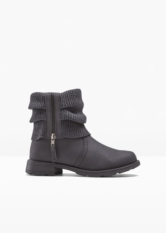Bottines à empiècement en maille, Couleur: anthracite