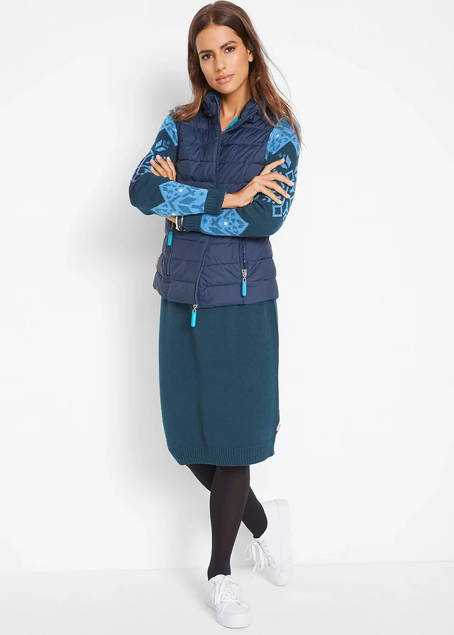 Gebreide jurk met Noors patroon • donkerblauw gedessineerd • product-page.page-title-suffix