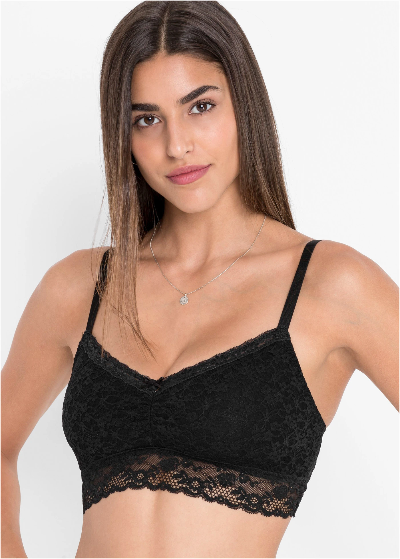 Pink Collection bralette zonder beugels (set van 2) met gerecycled polyamide • zwart+wit • bonprix online shop