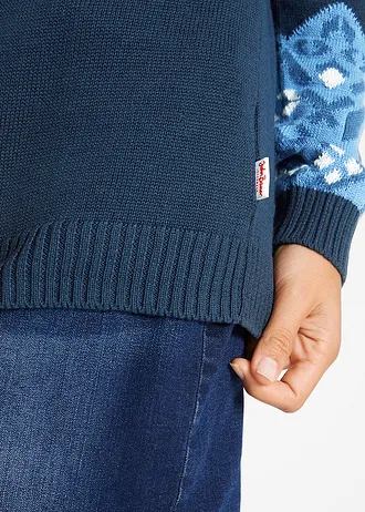 Pull à motif norvégien • bleu foncé à motif • Boutique bonprix