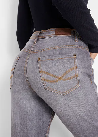 Jean Mom extensible et confortable, taille mi-haute • gris used • Boutique bonprix