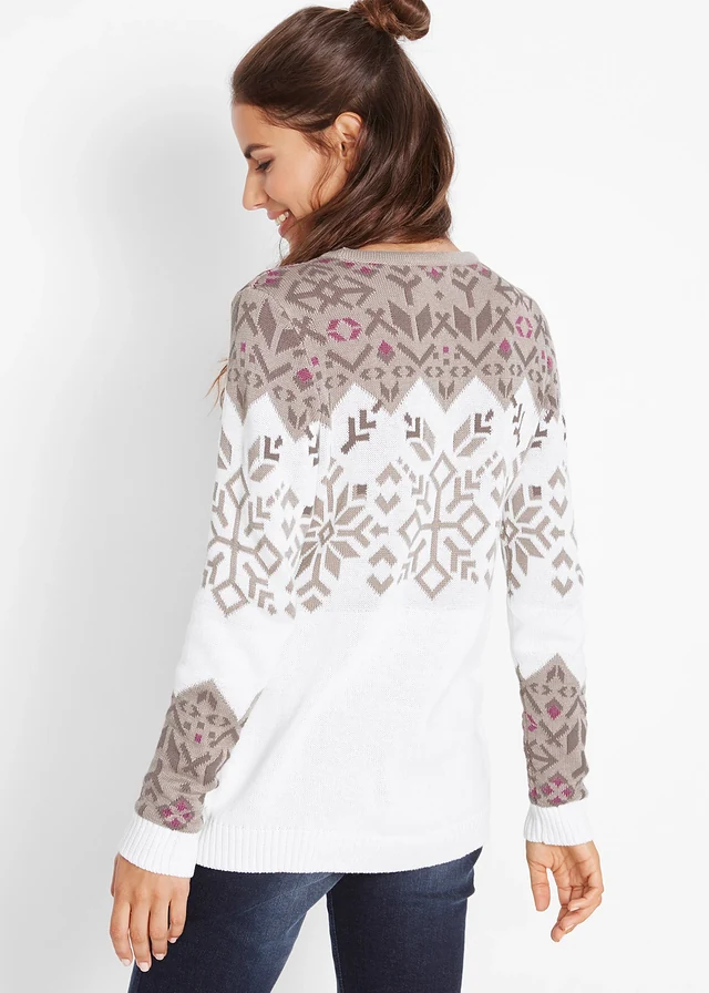 Pull à motif norvégien • blanc cassé à motif • product-page.page-title-suffix