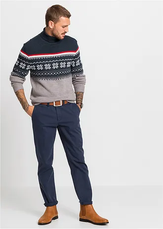 Coltrui met Noors patroon, Kleur: grijs gemêleerd Noors patroon