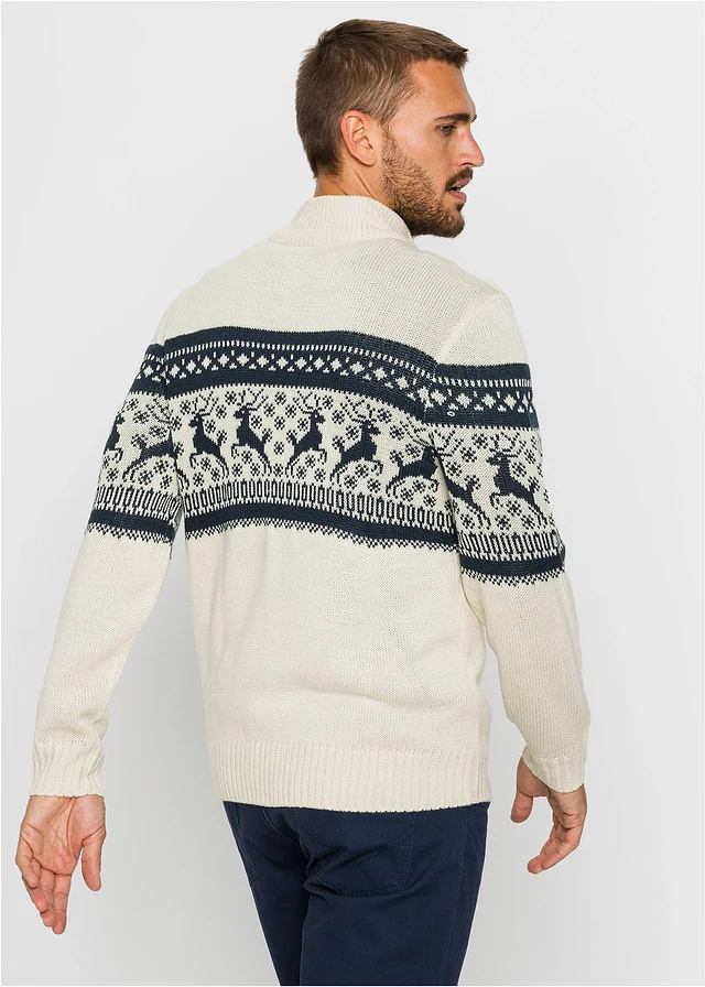 Pull norvégien à col camionneur • naturel motif • product-page.page-title-suffix
