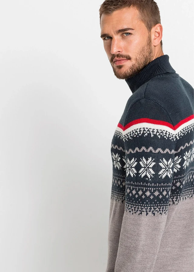 Pull norvégien à col roulé • gris chiné norvégien • product-page.page-title-suffix