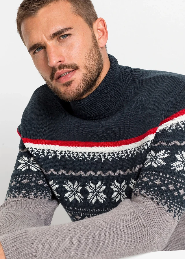 Pull norvégien à col roulé • gris chiné norvégien • product-page.page-title-suffix