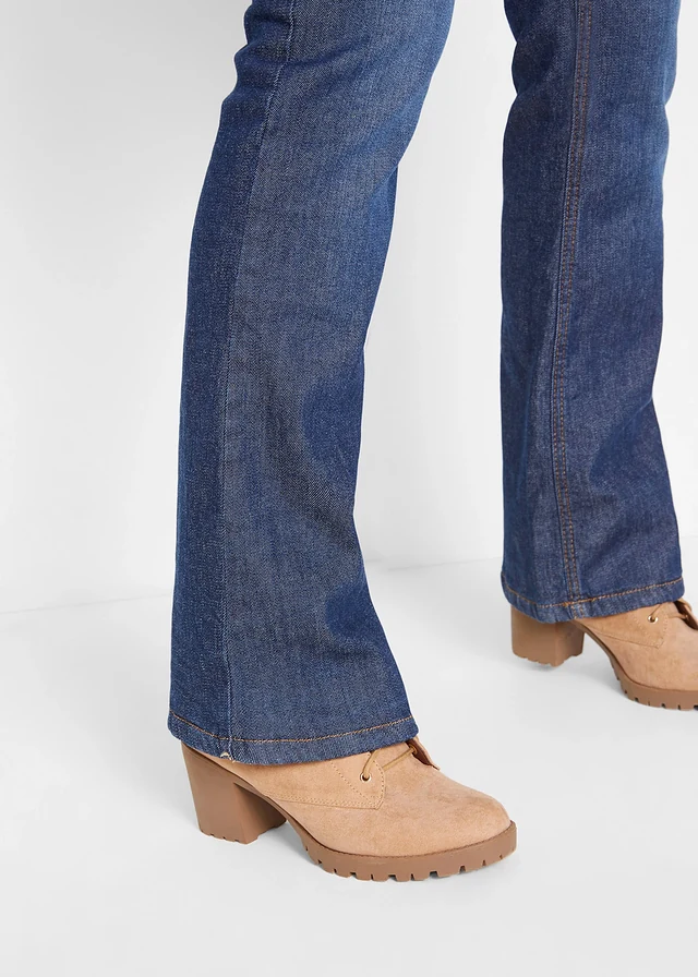 Thermo bootcut jeans, high waist • donkerblauw denim used • product-page.page-title-suffix