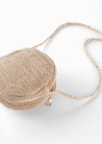 Kabelka Crossbody v slamenom vzhľade