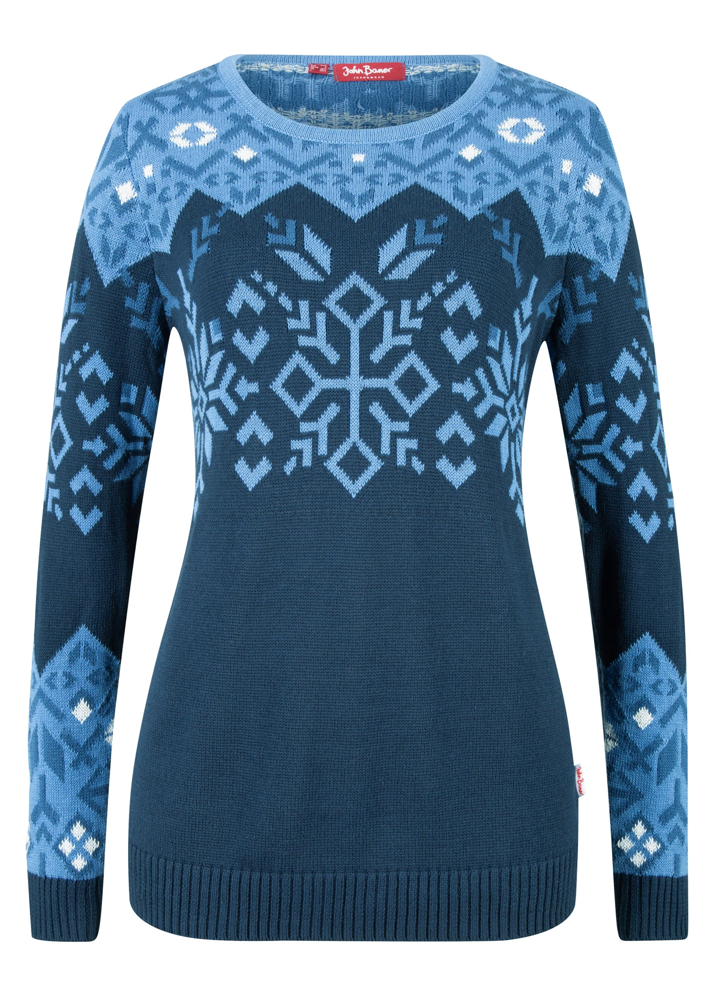 Pull à motif norvégien • bleu foncé à motif • Boutique bonprix