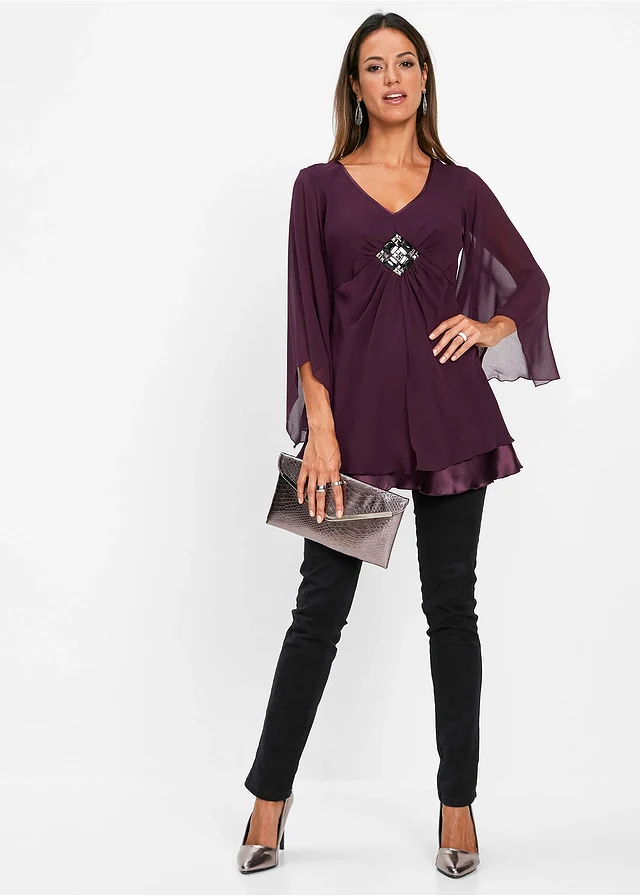 Tuniekblouse, Kleur: vlierbes
