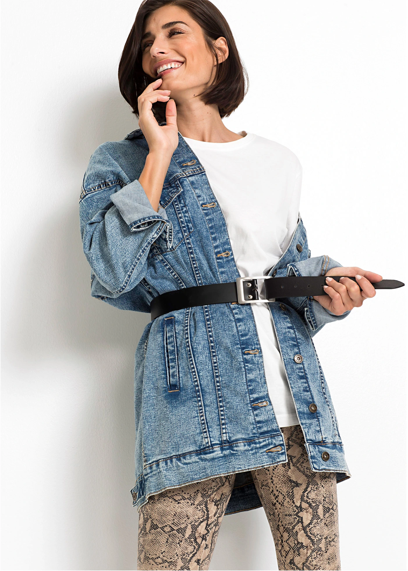 Kožený pásek • černá • bonprix obchod