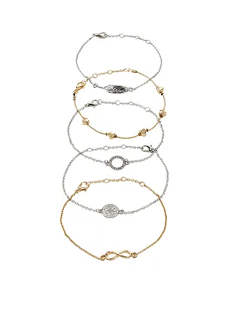 Armbandenset met verschillende hangers  (5-dlg. set)
