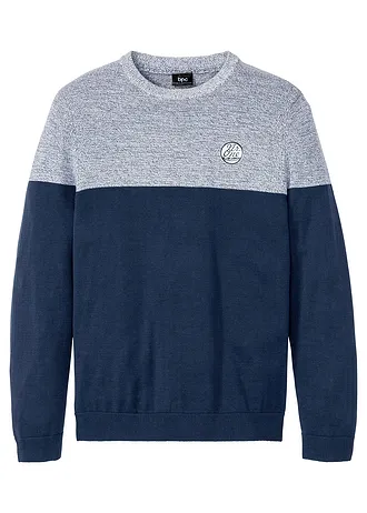 Pull en fine maille effet color block