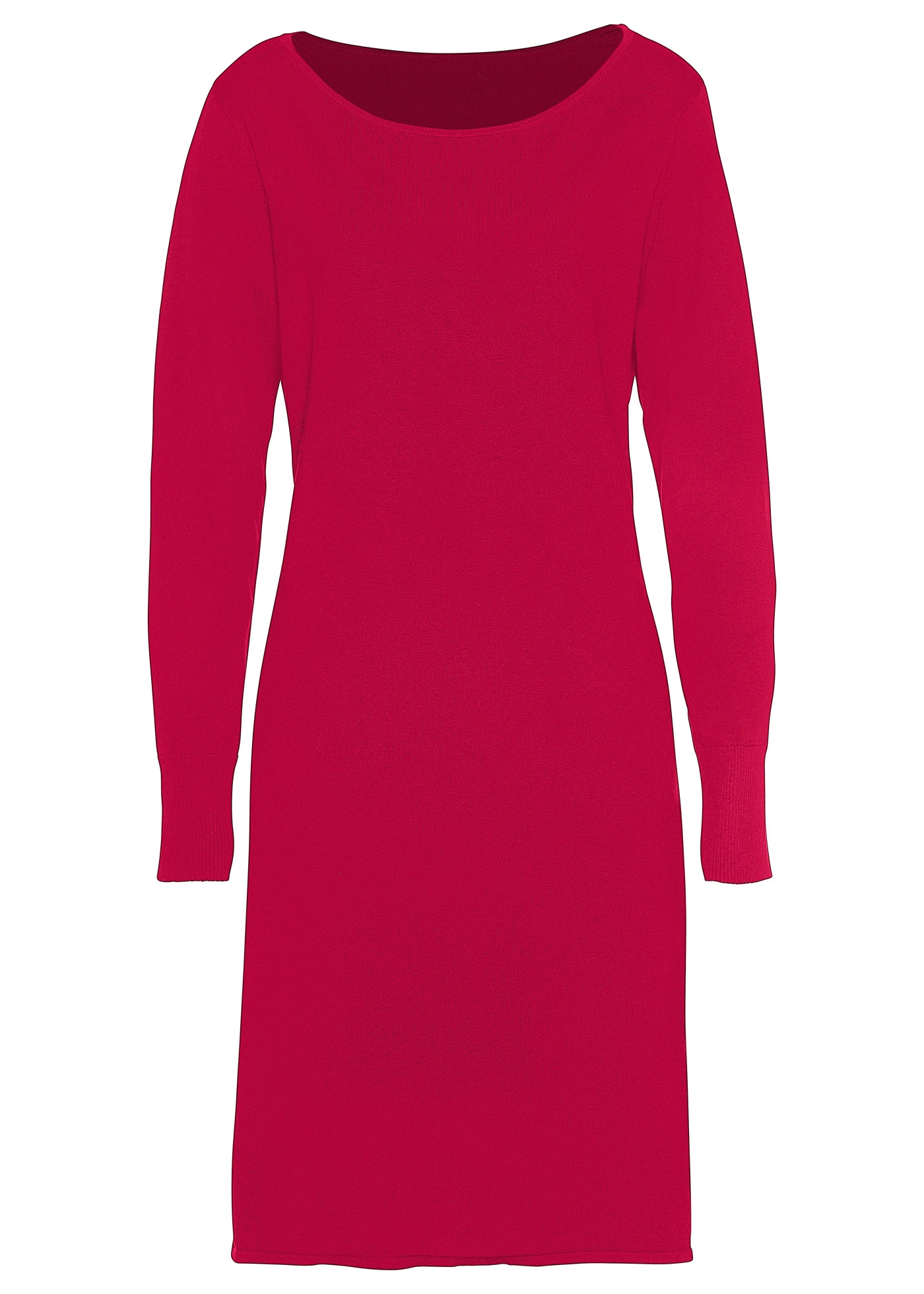 Gebreide jurk • granaatrood • bonprix online shop