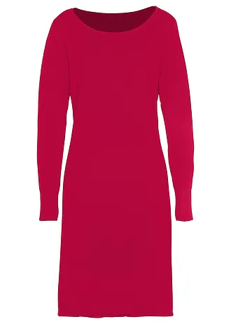 Gebreide jurk • granaatrood • bonprix online shop