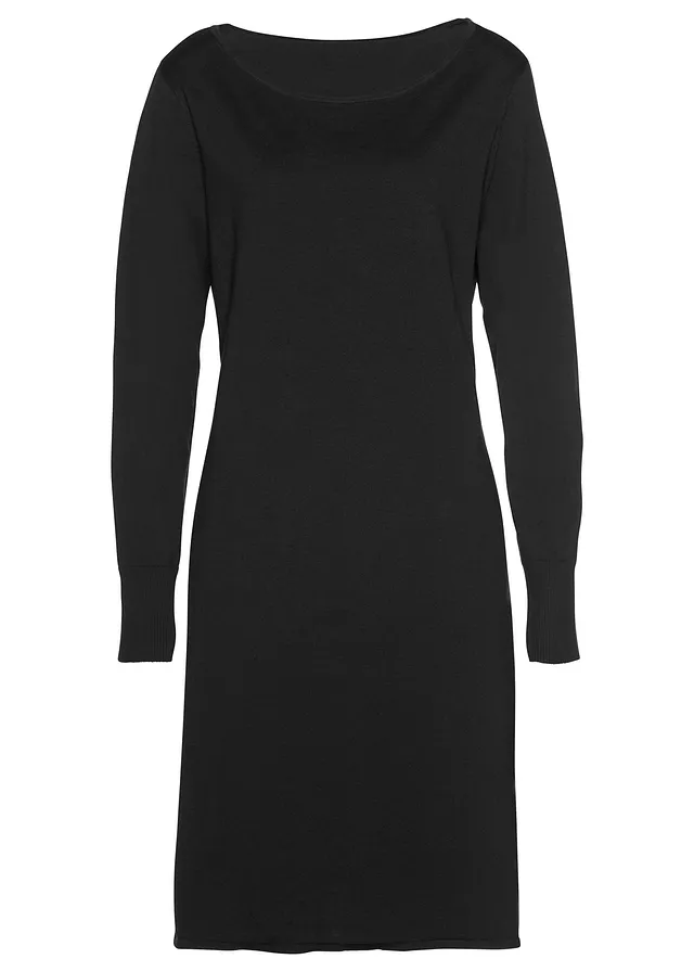Gebreide jurk • zwart • bonprix online shop