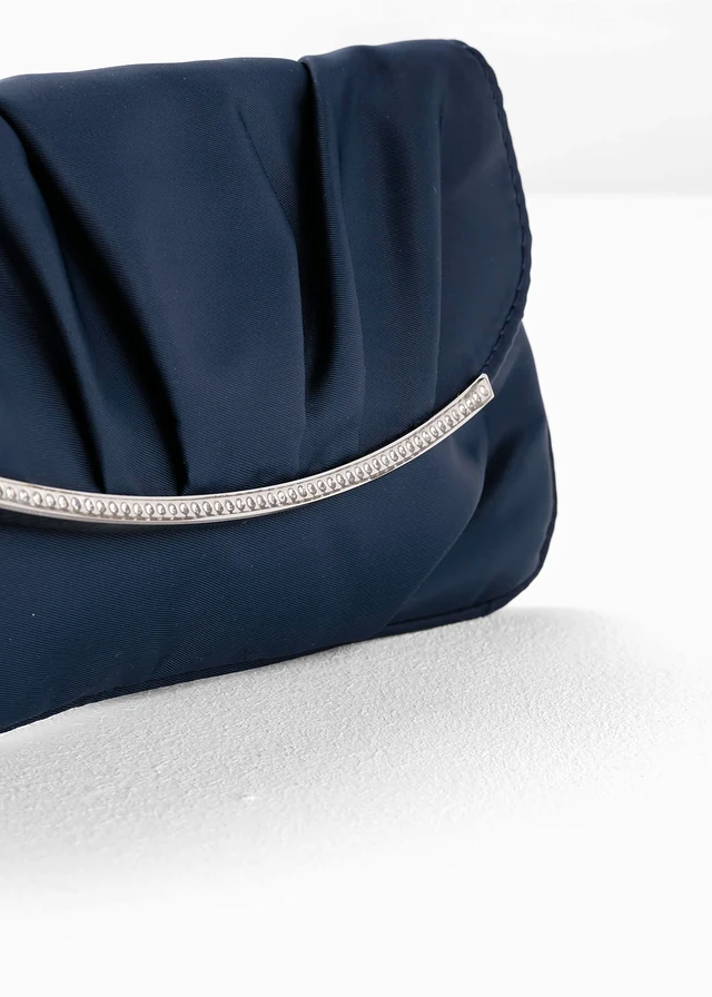 Pochette à strass, Couleur: bleu foncé