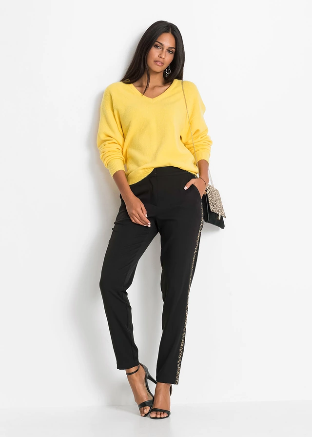 Gebreide oversized trui, Kleur: maisgeel