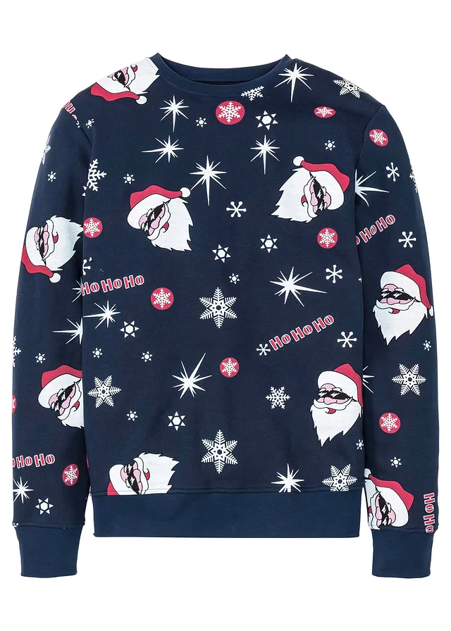 Bluză casual cu motiv de Crăciun, flaușată pe interior