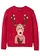 Trui met kerstmotief, Kleur: donkerrood