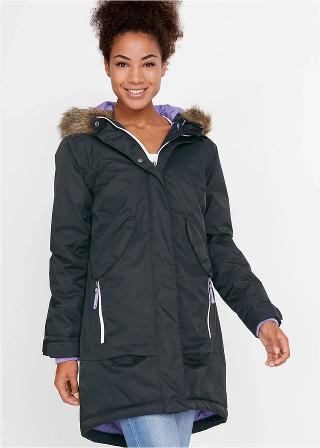 Manteau technique imperméable, Couleur: noir