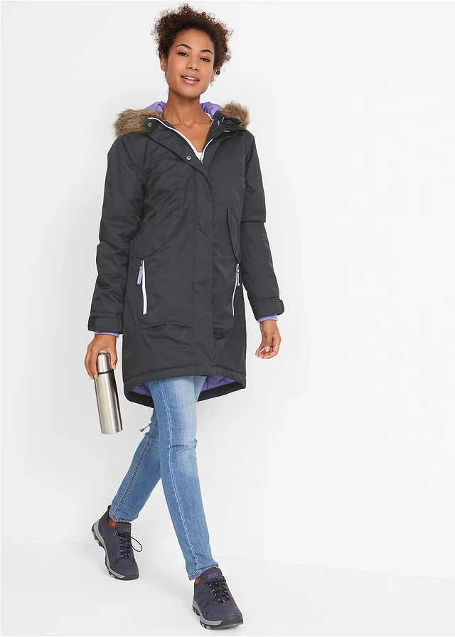 Manteau technique imperméable, Couleur: noir