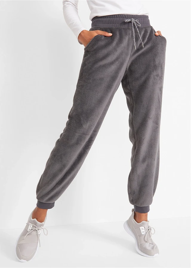 Fleece joggingbroek met comfortabele band • leisteengrijs • product-page.page-title-suffix