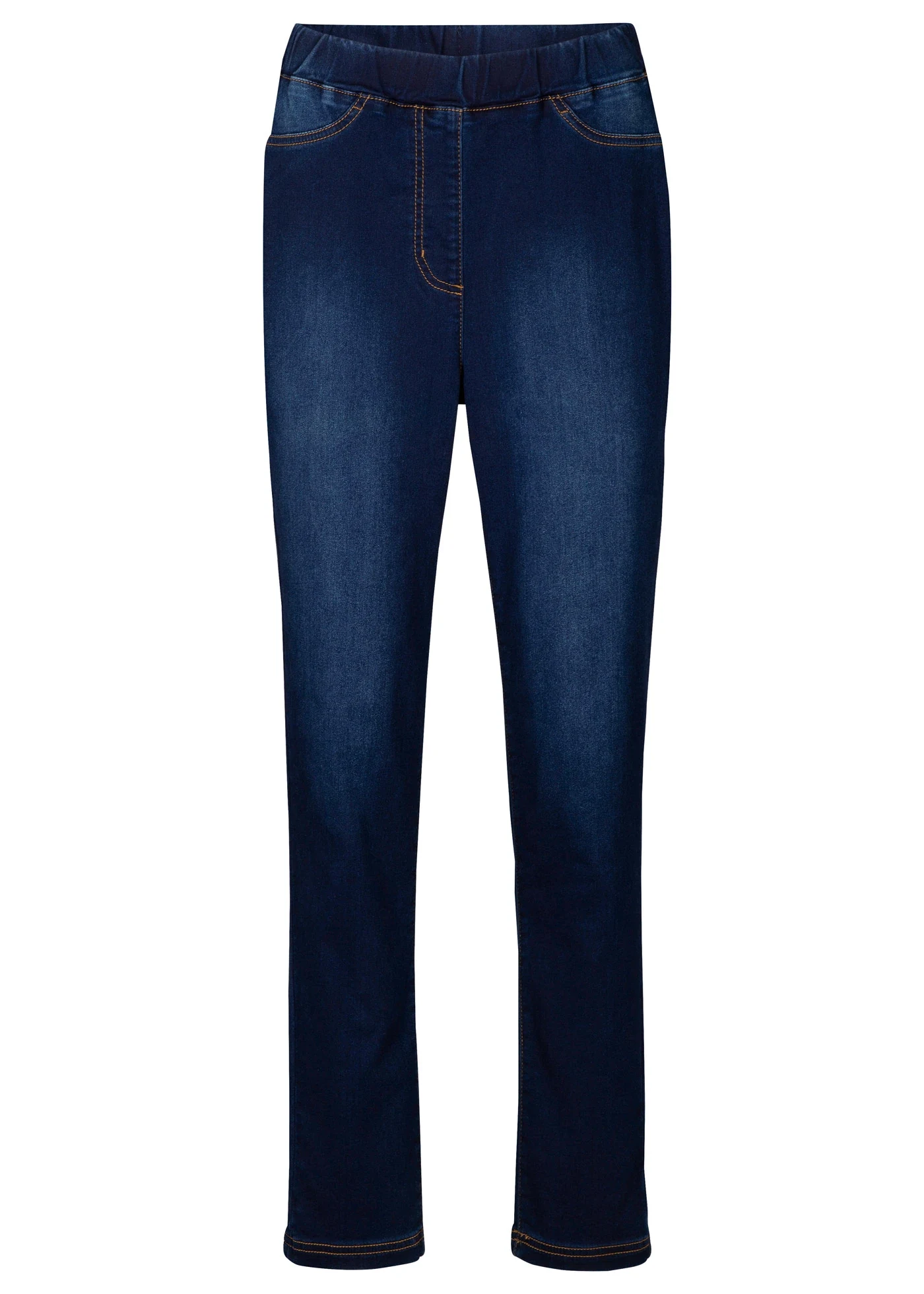 Warme jeggings met hoge taille en comfortabele tailleband • dark denim • bonprix online shop