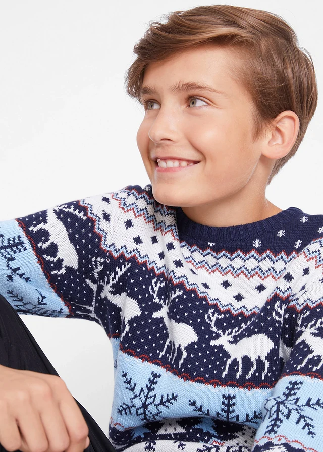 Pull garçon avec rennes • bleu • product-page.page-title-suffix
