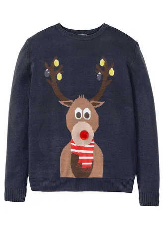 Svetr s vánočním motivem • tmavě modrá • bonprix obchod