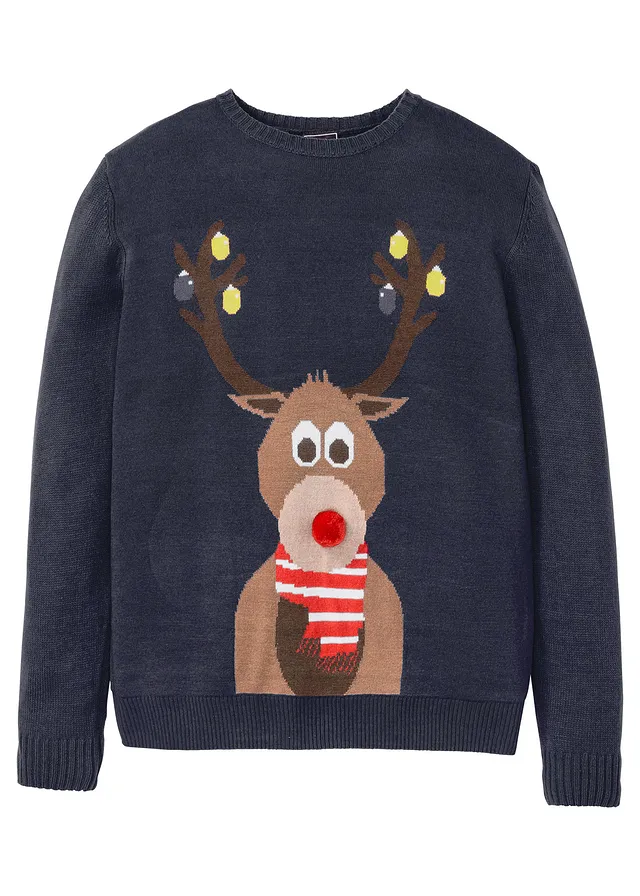 Svetr s vánočním motivem • tmavě modrá • bonprix obchod