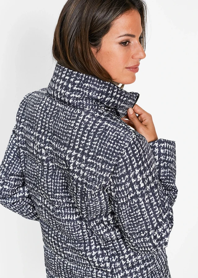 Doudoune longue • noir-beige galet carreaux • product-page.page-title-suffix